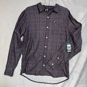 JINX Flannel Shirt M Plaid Long Sleeve Button Up Gamer Geek Skater Nerd J!NX Men